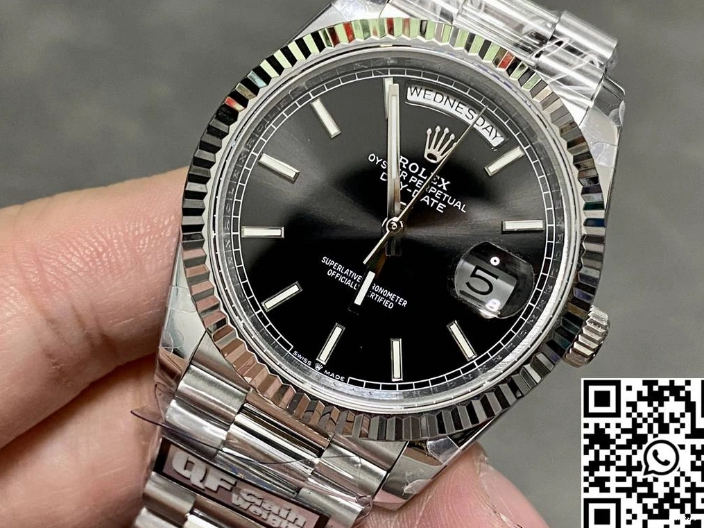 Day QF v5 M228239-0004 Rolex Black Factory Dial Date Steel Tungsten 1224